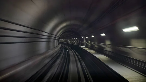 Underground One Way Metro Subway Tunnel Blur Effect Defocus Stock Image