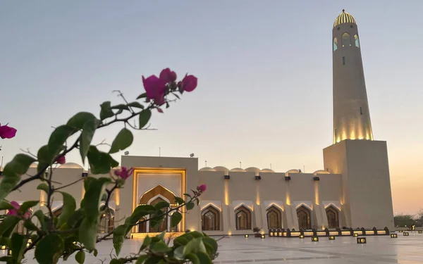 Imam Abdul Wahab Mosque Qatar State Grand Mosque Enfoque Selectivo — Foto de Stock