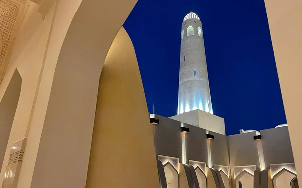 Imam Abdul Wahab Mosque Qatar State Grand Mosque Enfoque Selectivo — Foto de Stock