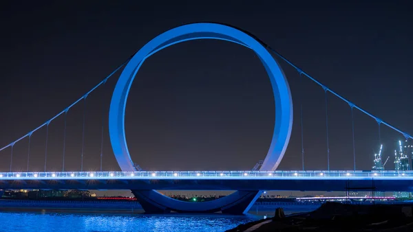 Doha Qatar June 2021 Suspension Qetaifan Island Bridge Qatar — Stock Photo, Image