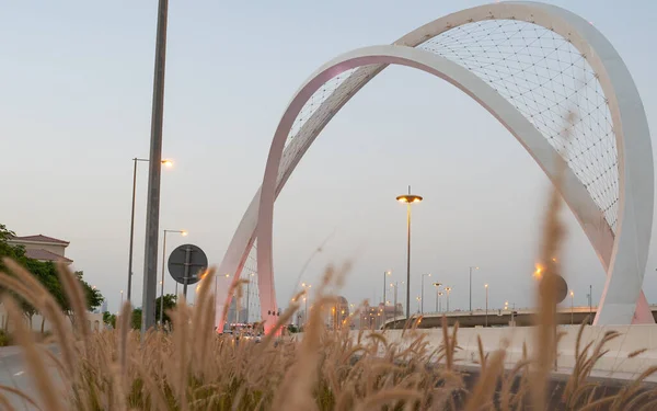 Doha Qatar Mayo 2021 Wahda Bridge Doha City Conocido Como —  Fotos de Stock
