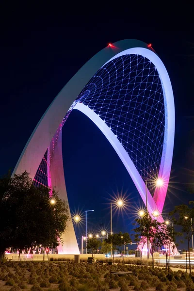 Doha Qatar Mai 2021 Pont Wahda Dans Ville Doha Connu — Photo