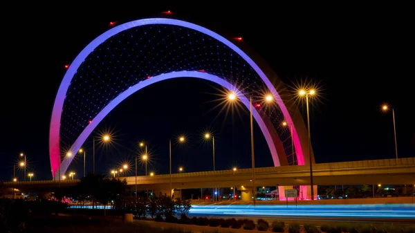 Doha Qatar Mai 2021 Pont Wahda Dans Ville Doha Connu — Photo