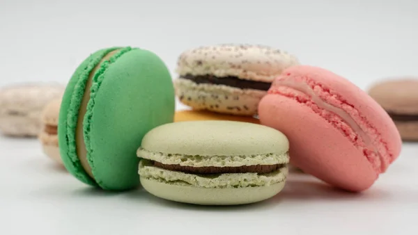 Aromă Multiplă Tort Macaron Sau Macaroon Macrocomenzi Turcoaz — Fotografie, imagine de stoc