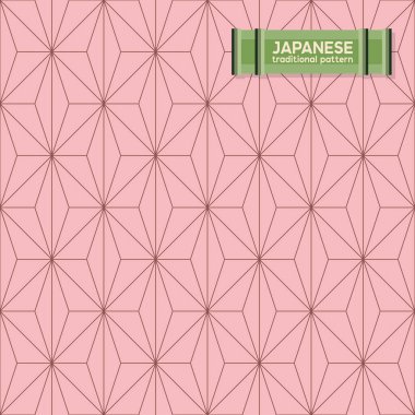 Geleneksel Japon modeli. Bu basit bir vektör illüstrasyonudur. Eski ve modern stillerin uyumlu bir karışımıdır. Gerekirse renk değiştirilebilir. Eps10 vektörü.