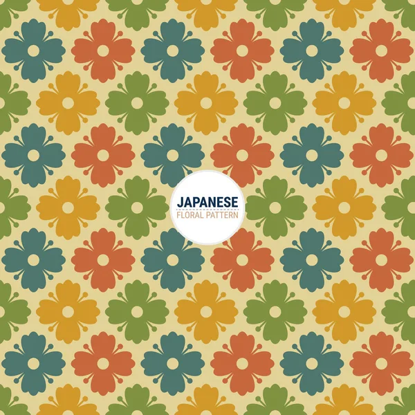 Patrón Floral Japonés Tradicional Esta Una Simple Ilustración Vectorial Con — Vector de stock