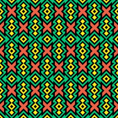 Geleneksel Afrika modeli. Bu basit bir vektör illüstrasyonudur. Eski ve modern stillerin uyumlu bir karışımıdır. Gerekirse renk değiştirilebilir. Eps10 vektörü.