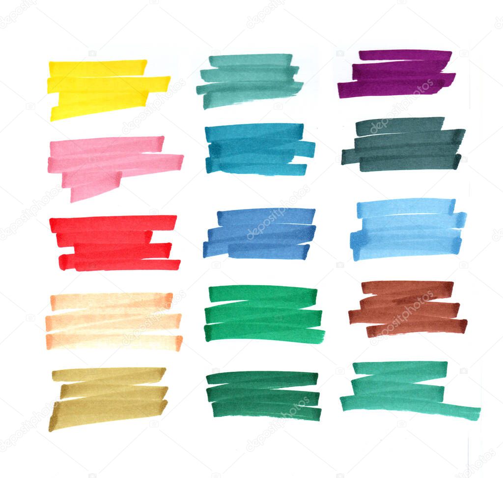 background stripes painted with markers banners on which text can be written