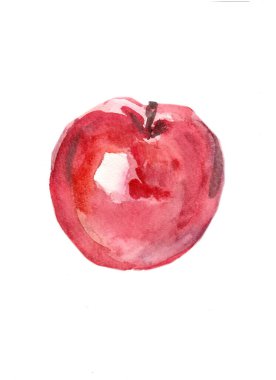 suluboya renkli çizim elması