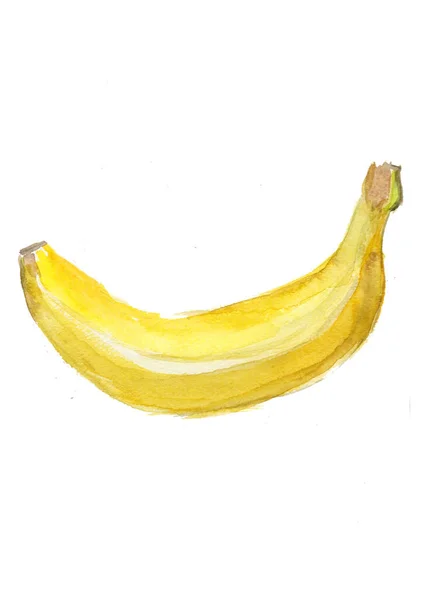 Ακουαρέλα Πολύχρωμη Εικόνα Μπανάνα — Φωτογραφία Αρχείου