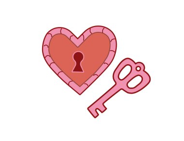 Romantik Sevgililer Günü element vektör çizimi 14 Şubat 'ı izole etti