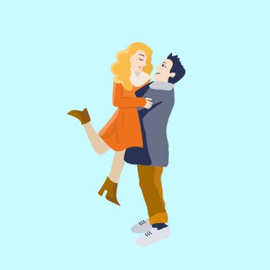 Mutlu ve romantik çift vektörü