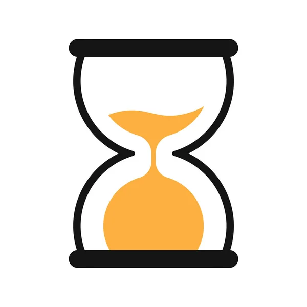 Hourglass Sign Vector Icon Template 시간의 모래검은 오렌지색 아이콘 디자인 — 스톡 벡터