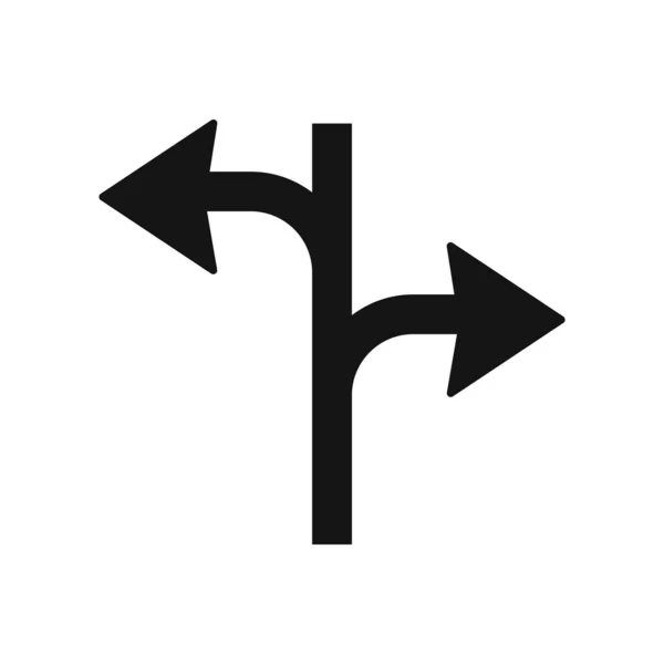 在白色背景下 向右拐或向左拐 标志符号矢量图标 向右转或向左转图标标志 — 图库矢量图片