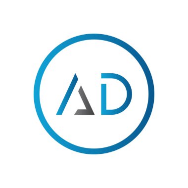İlk AD harfi Logo Tasarım Şablonu. Yaratıcı Harf AD Logo Tasarımı