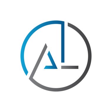 Baş harf Logo Tasarım Şablonu. Yaratıcı Harf AL Logo Tasarımı