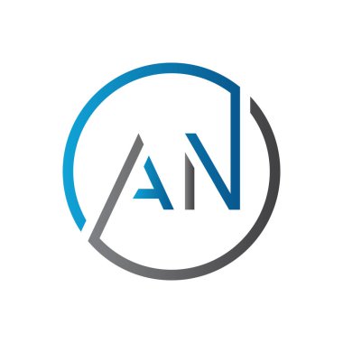 İlk AN harfi Logo Tasarım Şablonu. Yaratıcı Harf A Logo Tasarımı