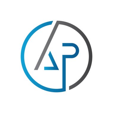 İlk AP harfi Logo Tasarım Şablonu. Yaratıcı Harf AP Logo Tasarımı