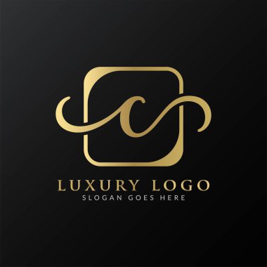 C harfi logo tasarım vektör şablonu. Soyut Lüks Harf C Logo Tasarımı