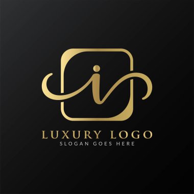 İlk I harfi Logo Tasarım Şablonu. Soyut Lüks Mektup I Logo Tasarımı
