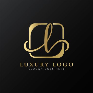 İlk L harfi Logo Tasarım Şablonu. Soyut Lüks Harf L Logo Tasarımı