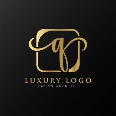 Q harfi Logo Tasarım Şablonu. Soyut Lüks Harf Q Logo Tasarımı