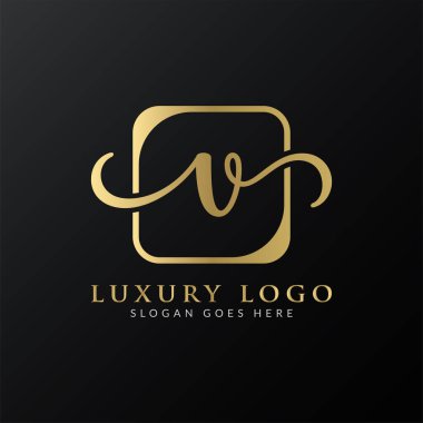 V harfli Logo Tasarım Şablonu. Soyut Lüks Mektup V Logo Tasarımı