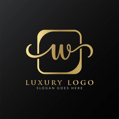 W harfli Logo Tasarım Şablonu. Soyut Lüks Harf W Logo Tasarımı