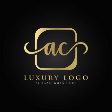 İlk AC harfi Logo Tasarım Şablonu. Yaratıcı Lüks Mektup AC Logo Tasarımı