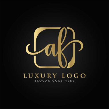 İlk AF harfi Logo Tasarım Şablonu. Yaratıcı Lüks Mektup AF Logo Tasarımı