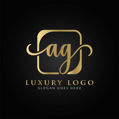 İlk AG harfi Logo Tasarım Şablonu. Yaratıcı Lüks Mektup AG Logo Tasarımı