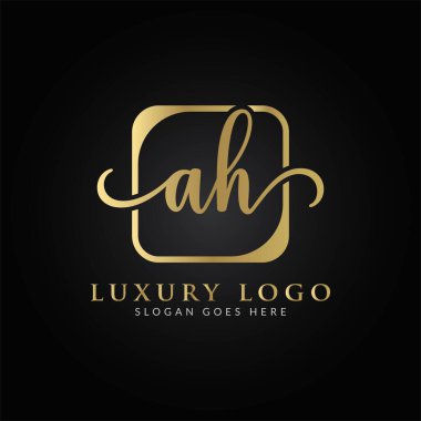 AH harfi logo tasarım vektör şablonu. Yaratıcı Lüks Mektup AH Logo Tasarımı