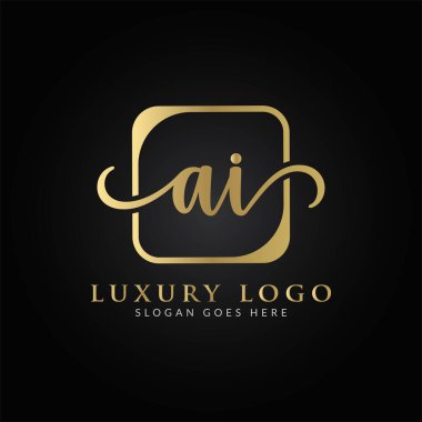 İlk AI harfi Logo Tasarım Şablonu. Yaratıcı Lüks Mektup El Logosu Tasarımı