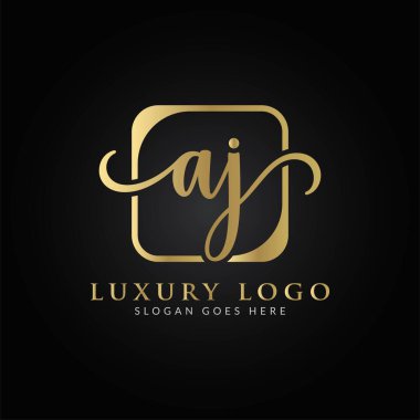 İlk AJ harfi Logo Tasarım Şablonu. Yaratıcı Lüks Mektup AJ Logo Tasarımı