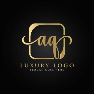 İlk El Kaide harfi Logo Tasarım Şablonu. Yaratıcı Lüks Mektup AQ Logo Tasarımı