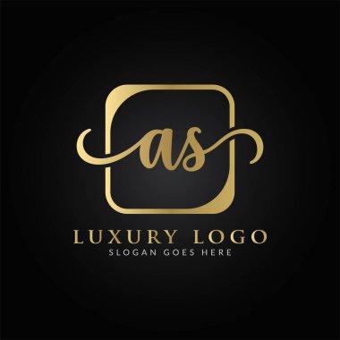 İlk AS harfi Logo Tasarım Şablonu. Yaratıcı Lüks Mektup AS Logo Tasarımı