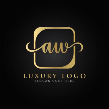 İlk AW harfi Logo Tasarım Şablonu. Yaratıcı Lüks Mektup AW Logo Tasarımı