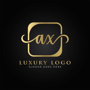 İlk AX harfi Logo Tasarım Şablonu. Yaratıcı Lüks Mektup AX Logo Tasarımı