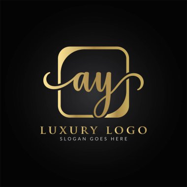 İlk AY harfi Logo Tasarım Şablonu. Yaratıcı Lüks Mektup AY Logo Tasarımı