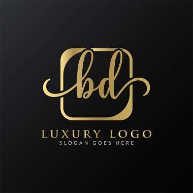 İlk BD Harf Logosu Modern Typography Vector Şablonu. Yaratıcı Lüks Mektup BD Logo Vektörü.