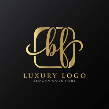 İlk BF Harfi Logosu Modern Tipografi Vektör Şablonu. Yaratıcı Lüks Mektup BF Logo Vektörü.