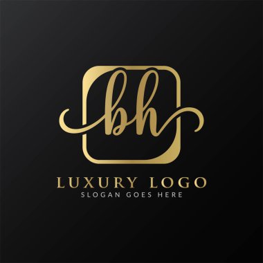 BH Mektup Logosu Yaratıcı Modern Tipografi Vektör Şablonu. Yaratıcı Lüks Mektup BH Logo Vektörü.