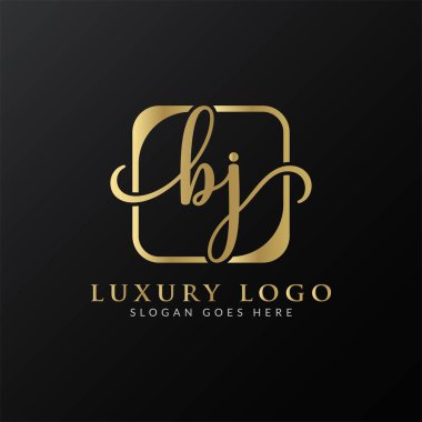 İlk BJ Letter Logosu Modern Typography Vector Şablonu. Yaratıcı Lüks Mektup BJ Logo Vektörü.