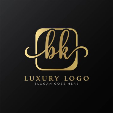 İlk BK Harf Logosu Yaratıcı Modern Tipografi Vektör Şablonu. Yaratıcı Lüks Mektup BK Logo Vektörü.