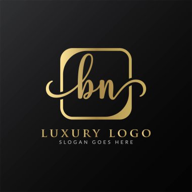 İlk BN Harfi Logosu Modern Typography Vector Şablonu. Yaratıcı Lüks Mektup BN Logo Vektörü.