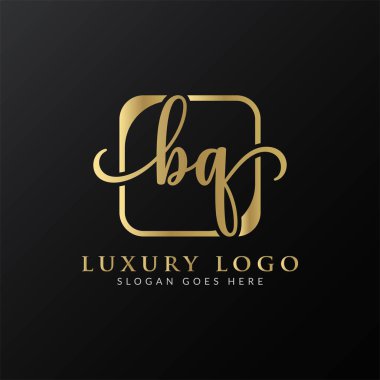 İlk BQ Harfi Logosu Modern Typography Vector Şablonu. Yaratıcı Lüks Mektup BQ Logo Vektörü.