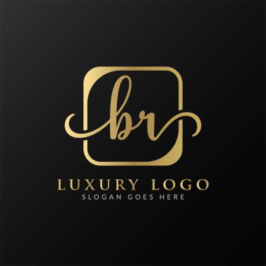 İlk olarak BR Letter Logosu Modern Typography Vector Şablonu. Yaratıcı Lüks Mektup BR Logo Vektörü.