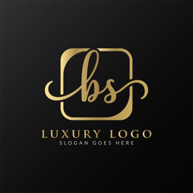 İlk BS Mektup Logosu Modern Typography Vector Şablonu. Yaratıcı Lüks Mektup BS Logo Vektörü.