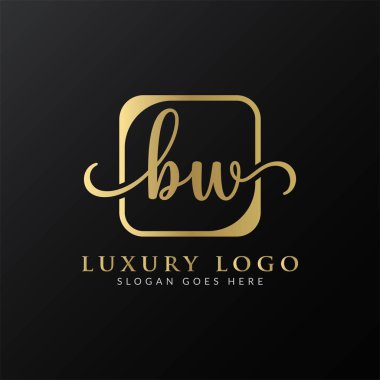 İlk BW Harf Logosu Yaratıcı Modern Tipografi Vektör Şablonu. Yaratıcı Lüks Mektup BW Logo Vektörü.