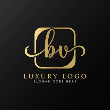İlk BV Letter Logosu Modern Typography Vector Şablonu. Yaratıcı Lüks Mektup BV Logo Vektörü.